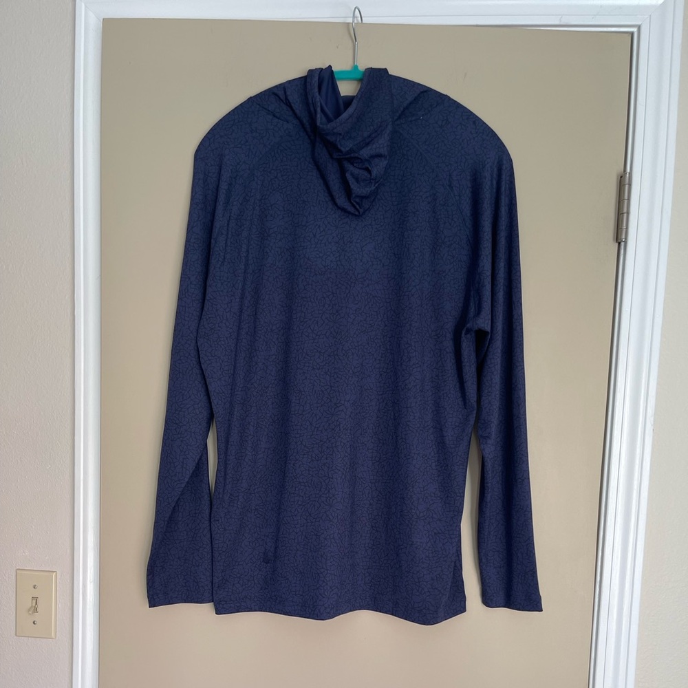 Peter Millar Men's Stealth Performance Blue-Patterned Hoodie - Picture 5 of 6